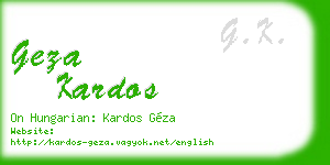 geza kardos business card