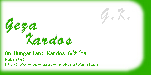 geza kardos business card